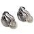 Chanel Vintage CC Round Clip-On Metal Small Argento - vista 2