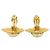 Vintage Chanel Clip-Ohrringe aus Gold mit Kunstperlen Golden - Ansicht 9