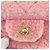 CHANEL Mini Matelassé 15 Bolsa de Ombro com Corrente Lã Rosa Ouro CC Auth 173407SAM Dourado - vista 15