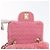CHANEL Mini Matelassé 15 Bolsa de Ombro com Corrente Lã Rosa Ouro CC Auth 173407SAM Dourado - vista 17