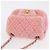 CHANEL Mini Matelassé 15 Bolsa de Ombro com Corrente Lã Rosa Ouro CC Auth 173407SAM Dourado - vista 6