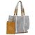 PRADA Mesh Sporttasche aus Nylon mit lackiertem Leder Grau Silber Auth 173584 Braun