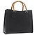 Borsa Tote in Pelle Nera e Oro GUCCI Bamboo 002 0260 Auth LNZ335 Nero D'oro