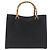 Borsa Tote in Pelle Nera e Oro GUCCI Bamboo 002 0260 Auth LNZ335 Nero D'oro - vista 2