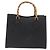 Borsa Tote in Pelle Nera e Oro GUCCI Bamboo 002 0260 Auth LNZ335 Nero D'oro - vista 3