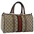 Borsa Boston in PVC beige e oro della linea Sherry GG Supreme di GUCCI 58 02 007 Auth LNZ480 D'oro