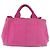 PRADA Borsa Canapa PM in tela 2way Rosa Oro Auth LNZ478 D'oro - vista 3