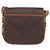 Céline Borsa a Spalla in Tela Macadam CELINE in Pelle PVC Marrone Oro Auth LNZ209 D'oro - vista 3