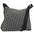 Borsa a Spalla in Tela Trotter Christian Dior Blu Navy Argento Auth ka2692