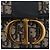 Borsa a spalla in tela obliqua Trotter Christian Dior blu navy e oro Auth bs33570 D'oro - vista 15