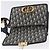 Borsa a spalla in tela obliqua Trotter Christian Dior blu navy e oro Auth bs33570 D'oro - vista 16