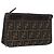 Clutch in tela Zucca FENDI Nero Marrone Auth mr2022