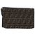 Clutch in tela Zucca FENDI Nero Marrone Auth mr2022 - vista 3