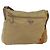 PRADA Schultertasche Nylon Beige Silber Authentisch mr2076