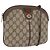 Gucci Borsa GG Supreme Web Sherry Line PVC Beige Oro 904 02 047 Auth LNZ296 D'oro