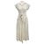 Abito maxi a camicia a righe metalliche Dejeuner in avorio di Adam Lippes Beige