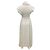 Abito maxi a camicia a righe metalliche Dejeuner in avorio di Adam Lippes Beige - vista 3