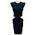 Vestido midi de crepé con mangas cortas negro / blanco Givenchy