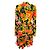 Autre Marque Richard Quinn Orange Multi Rüsch Blumen Samt Mini Kleid Mehrfarben - Ansicht 3