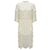 Vestido midi de jacquard con volantes Eolla de espalda abierta Iro marfil Beige