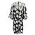Abito da cocktail in jacquard floreale nero / argento di Lela Rose - vista 3