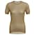 Prada Gold Metallic Kurzarm Gewebter Transparenter Strickpullover Golden  - Ansicht 1