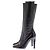Saint Laurent Botas altas de couro preto com detalhes em ouro - vista 3