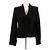 Dolce & Gabbana Schwarzer Blazer mit Leopardenfutter aus Leinen