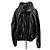 Phoebe Philo Chaqueta con capucha de cuero negro - vista 2