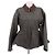 Alexander Mcqueen Chaqueta "Peplum" ajustada gris con cuello marrón