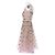 Valentino Garavani Vestido largo rosa de seda con strass - vista 4