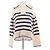 Autre Marque Streifenpullover aus Kaschmir und Wolle Beige