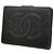 Timeless Billetera bi-fold de piel de ternera granulada negra Chanel Negro