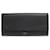 Céline Celine Large Flap Multi-Function Leather Long Wallet Black Yellow