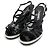Timeless Chanel Lackleder Wedge Sandalen Schwarz