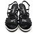 Timeless Chanel Lackleder Wedge Sandalen Schwarz - Ansicht 4