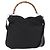 Borsa a mano in nylon Gucci Bamboo 2 vie nera argento 001 1998 1577 Auth ep13375 Nero