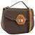 Céline Borsa a mano in tela Macadam CELINE in pelle PVC 2 in 1 marrone oro Auth ARZ225