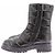 Gianvito Rossi Botas pretas de couro acolchoadas Preto - vista 3