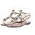 Autre Marque CR DA COSTANZO Jewel and Stone Leather Sandals Brown