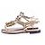 Autre Marque CR DA COSTANZO Jewel and Stone Leather Sandals Brown - view 3