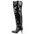 By Far Schwarze Lackleder-Stiefel mit Absatz - Ansicht 3