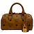 MCM Bolsa Boston Mini Ella Visetos Cognac Marrom