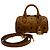 MCM Bolsa Boston Mini Ella Visetos Cognac Marrom - vista 5