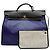 Hermès Bolsa Erbag Celie Berlin em tecido revestido azul ecru preto - vista 9
