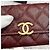 Chanel Tarjetero de cadena con logo CC en caviar burdeos Roja - vista 16