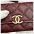 Chanel Tarjetero de cadena con logo CC en caviar burdeos Roja - vista 5