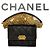 Chanel Cartera con solapa de cadena dorada Caviar Boy Negro