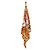 Céline Foulard quadrato in twill di seta arancione e oro - vista 2