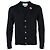 Thom Browne Gestreifter V-Ausschnitt Merinowoll-Cardigan in Marineblau